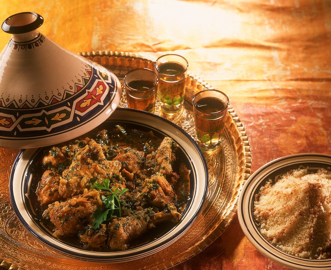 Tajine de Poulet (Hähnchen-Tajine, Nordafrika)