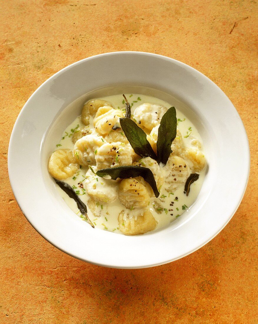 Gnocchi al Gorgonzola (Gnocchi with Gorgonzola sauce, Italy)