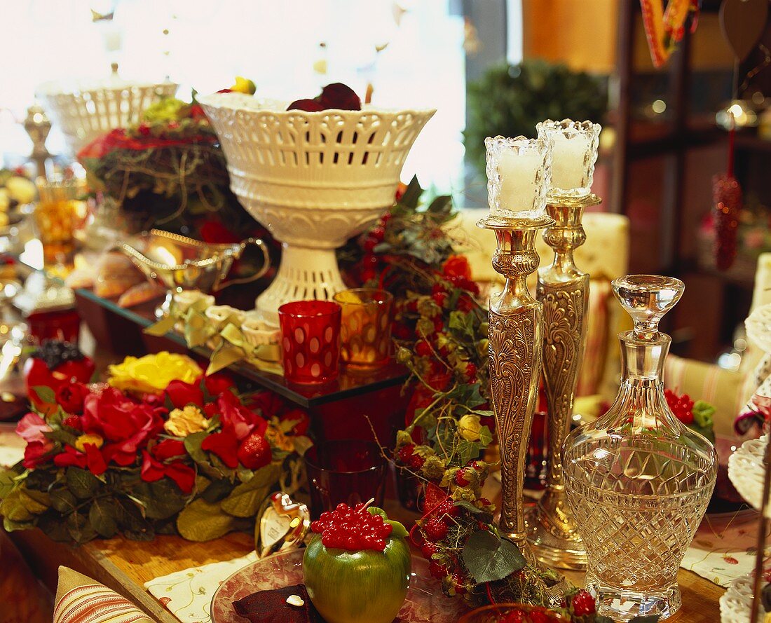 Table with opulent decorations