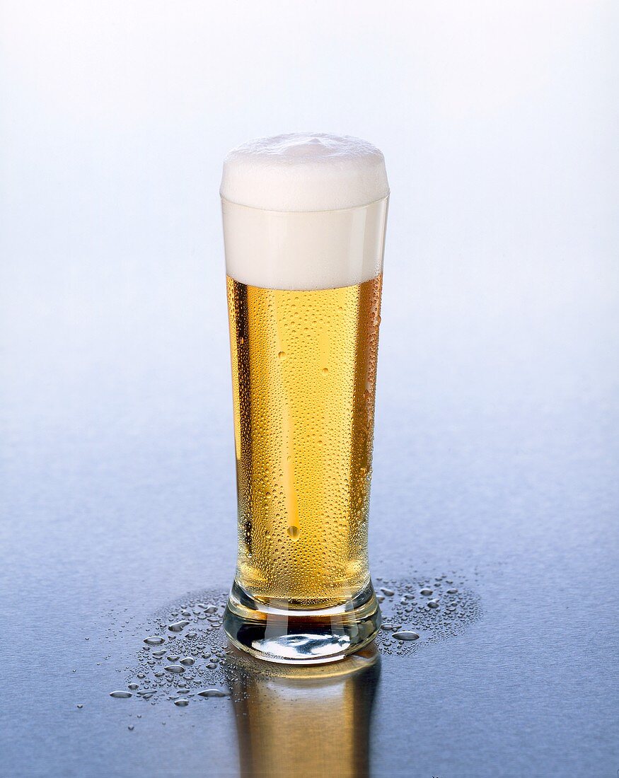 Light beer in a glass