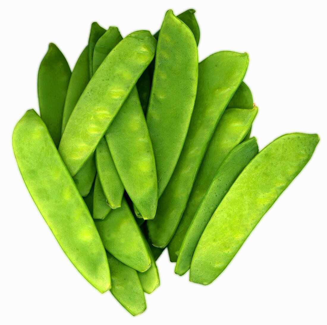 Several mangetout peas