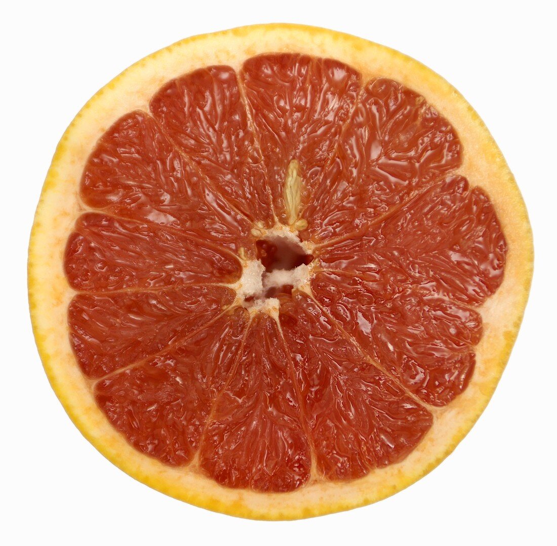 A slice of red grapefruit