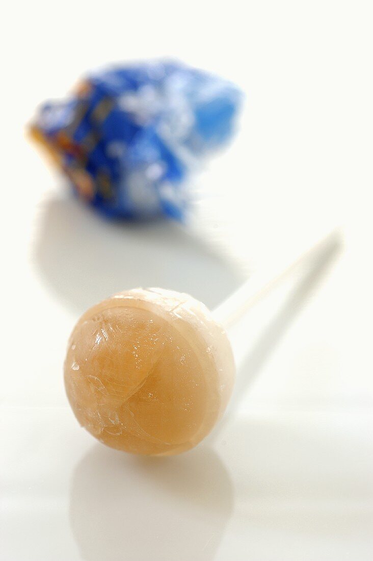 An unwrapped lollipop