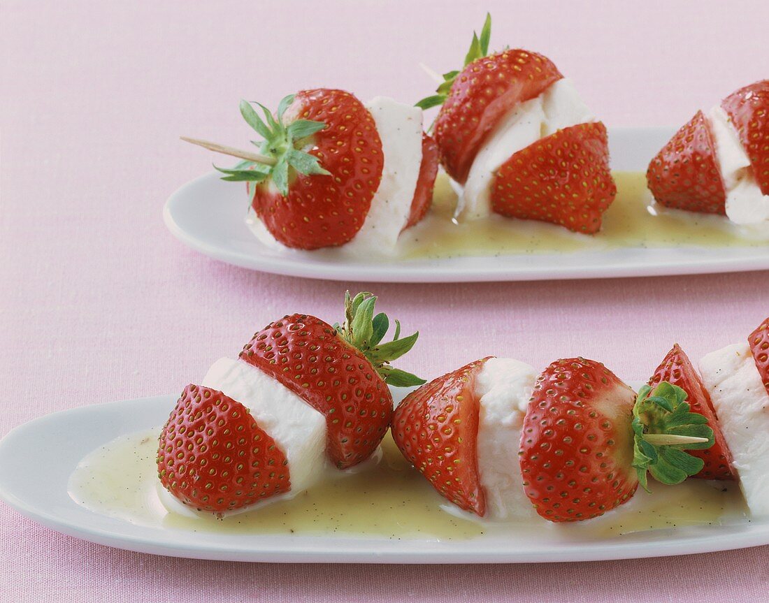 Mozzarella and strawberry dessert