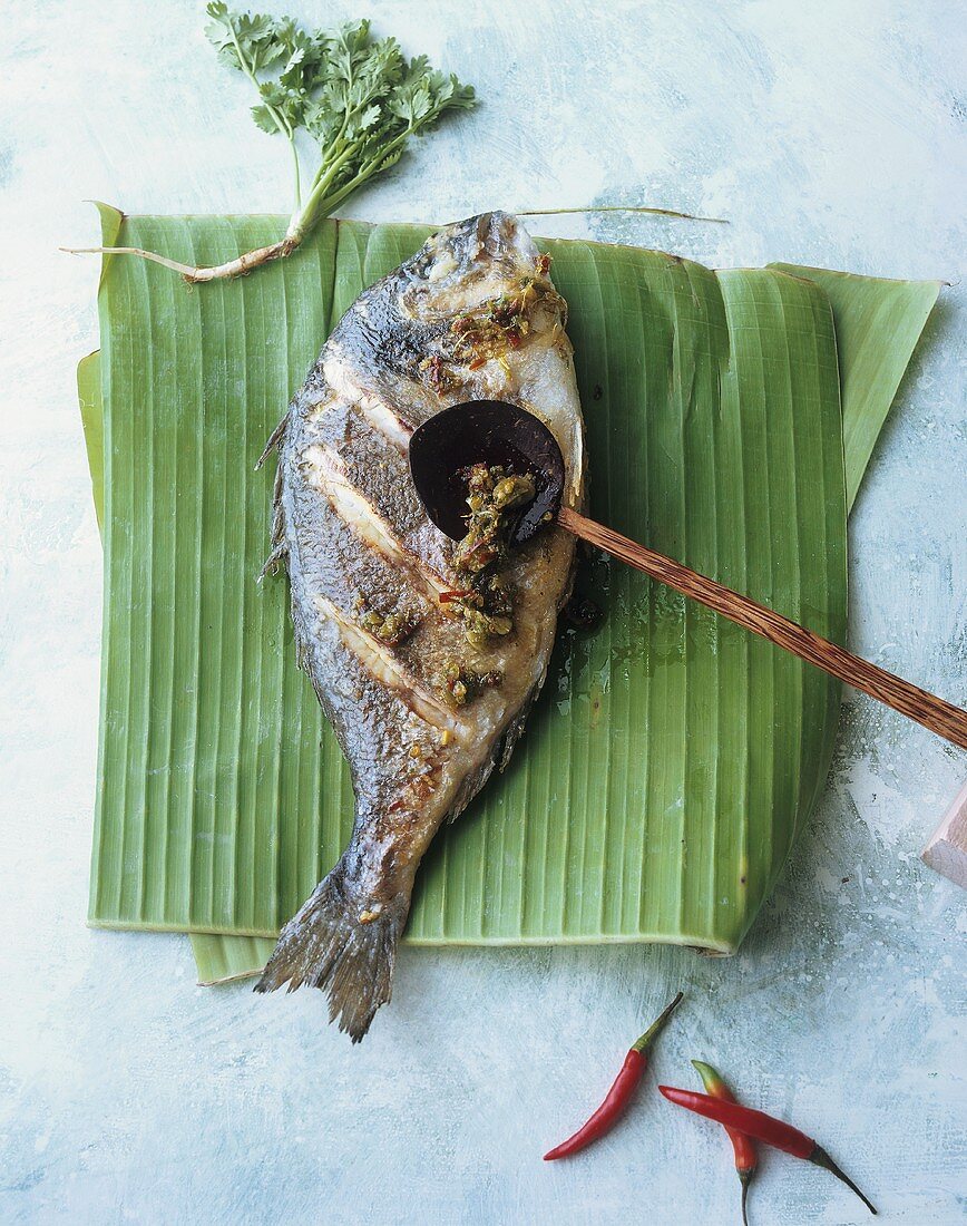 Fried bream with chili sauce (Thailand)