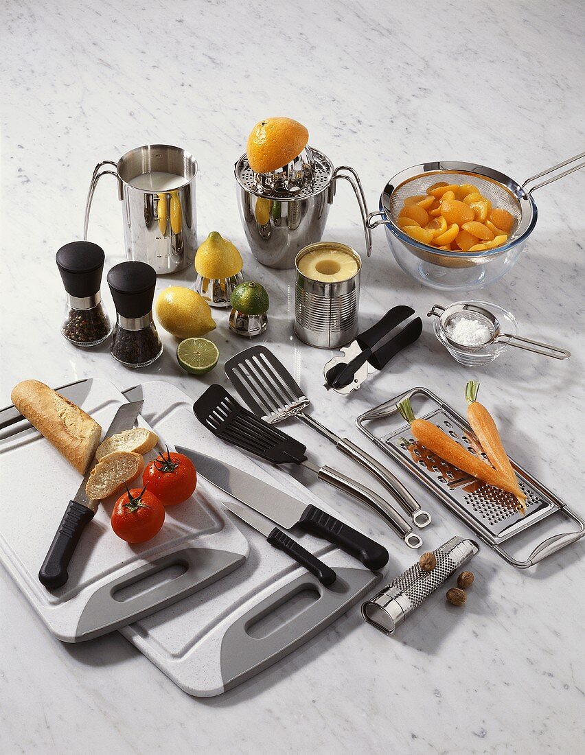Lots of different kitchen utensils
