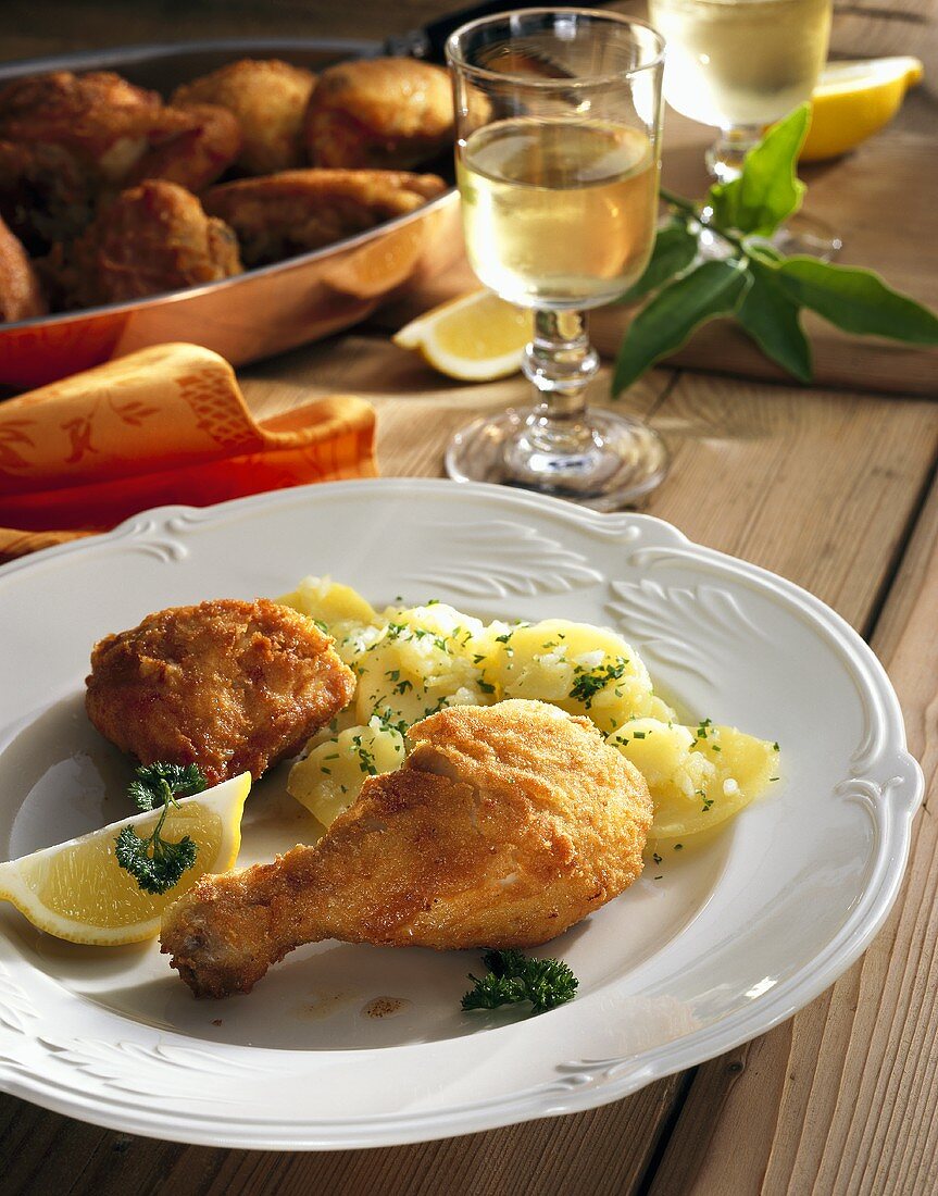 Viennese fried chicken with parsley potatoes