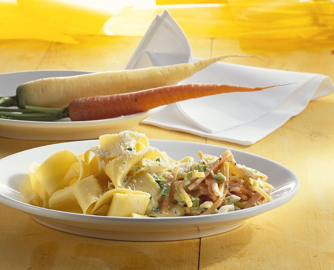 Pappardelle with carrot sauce