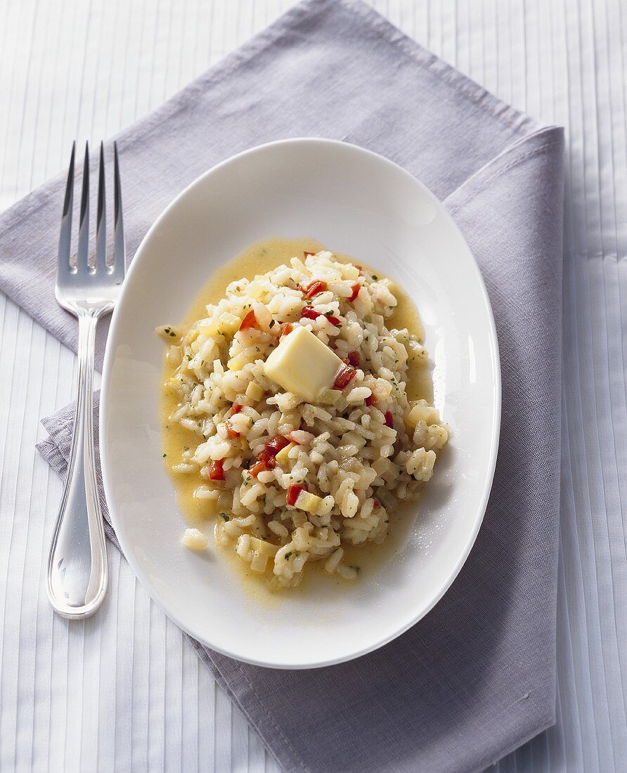 Risotto al cavolo rapa (Kohlrabi-Paprika-Risotto, Italien)