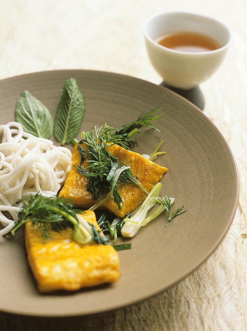 Cha ca (fish with dill, Hanoi, Vietnam)