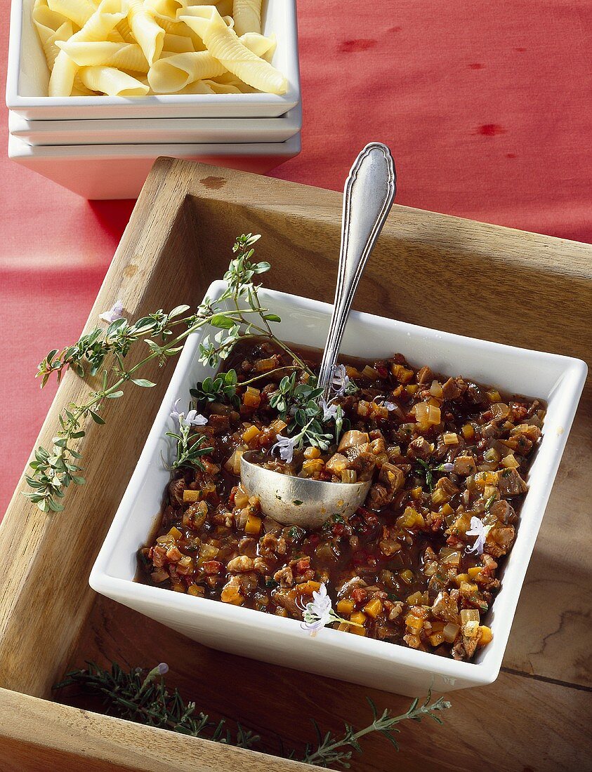 Duck ragout with garganelli