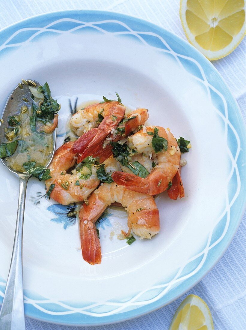 Garnelen mit Pastis (Südfrankreich)