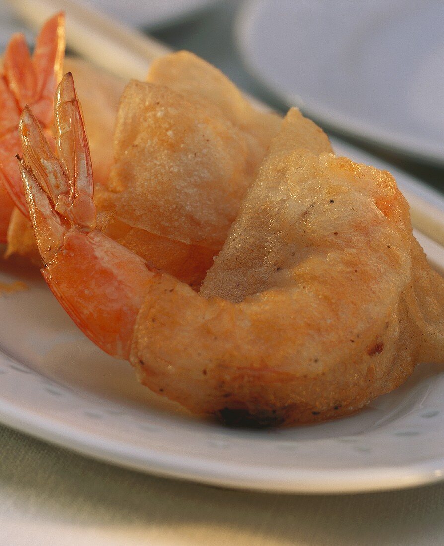 Scampi im Reispapiermantel