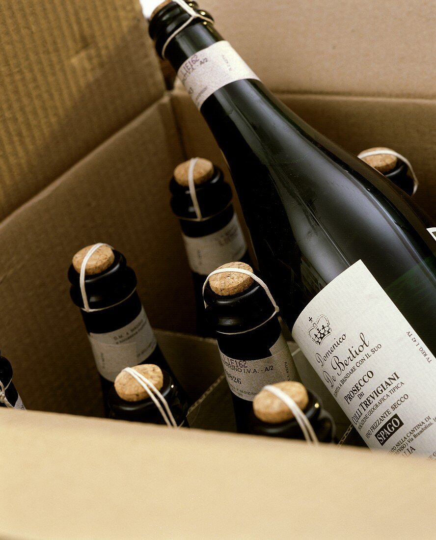 Several bottles of Prosecco dei Colli Trevigiani in box