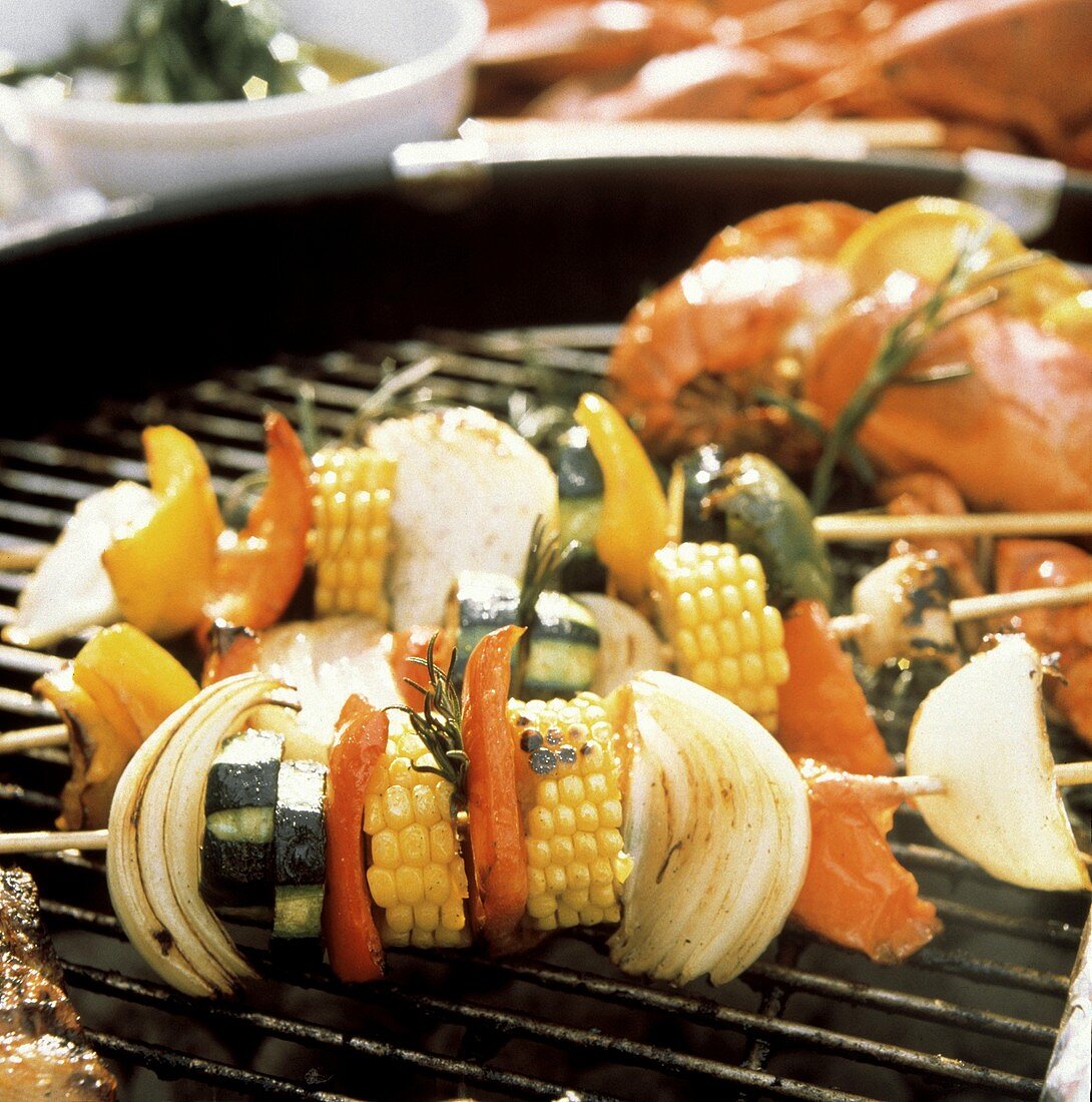 Vegetable Skewers on the Grill