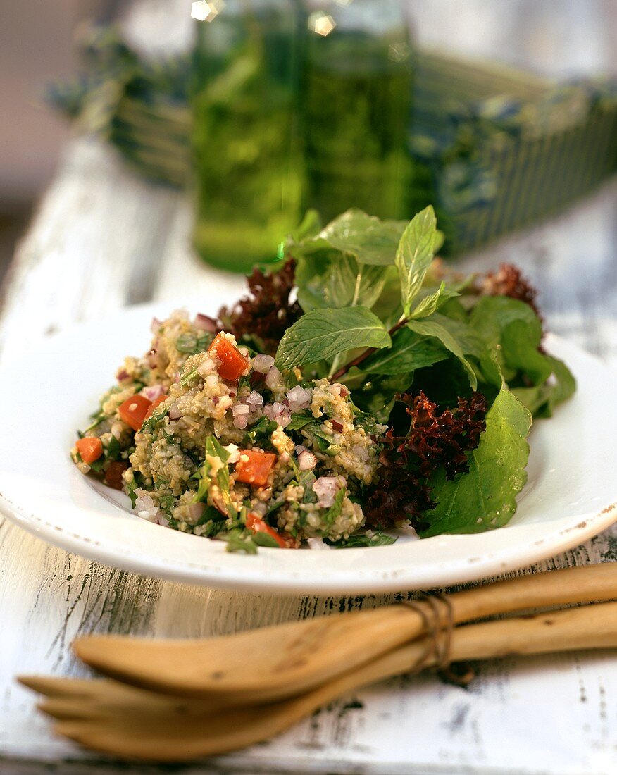 Grünkern-Tabbouleh mit Rucola