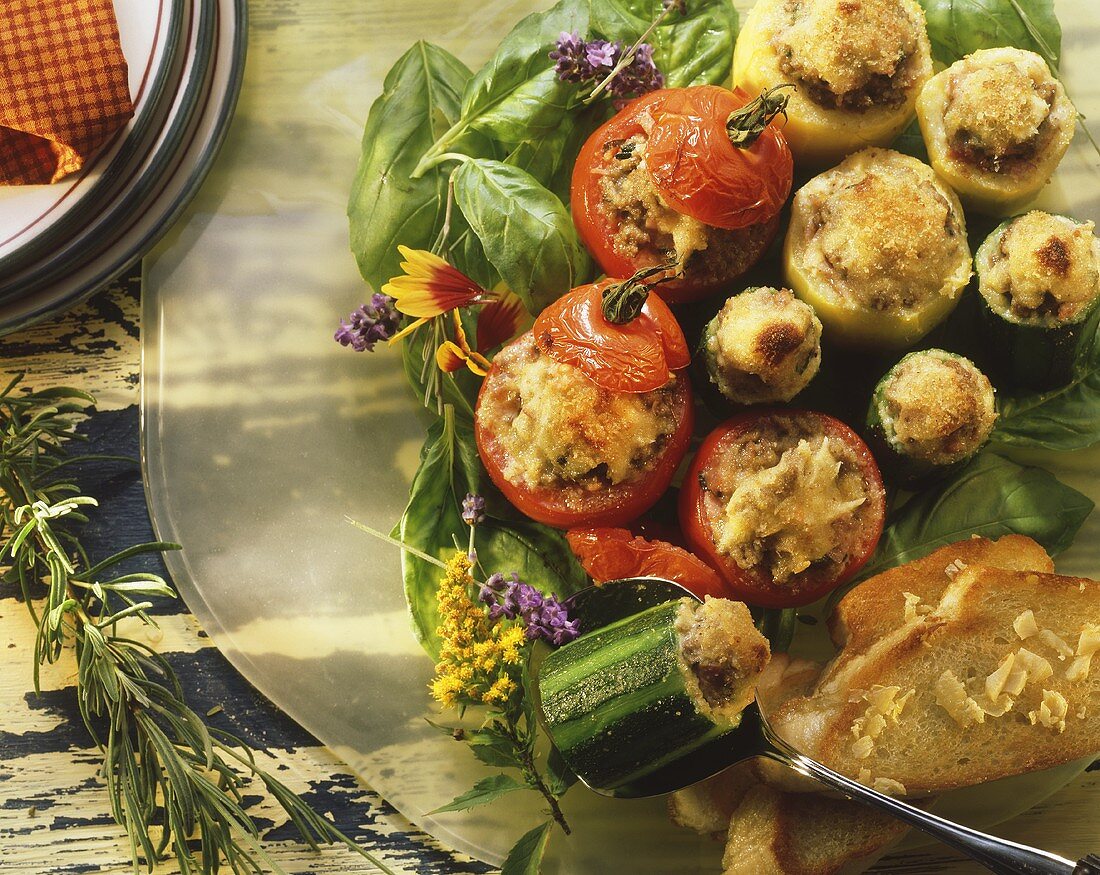 Stuffed Tomato and Zucchini