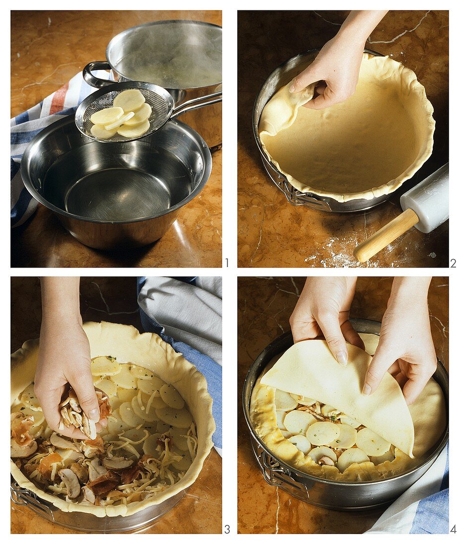 Making Piedmontese potato pie