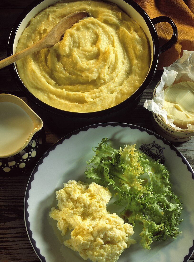 Kartoffelpüree & Kartoffelpüree mit Blattsalat