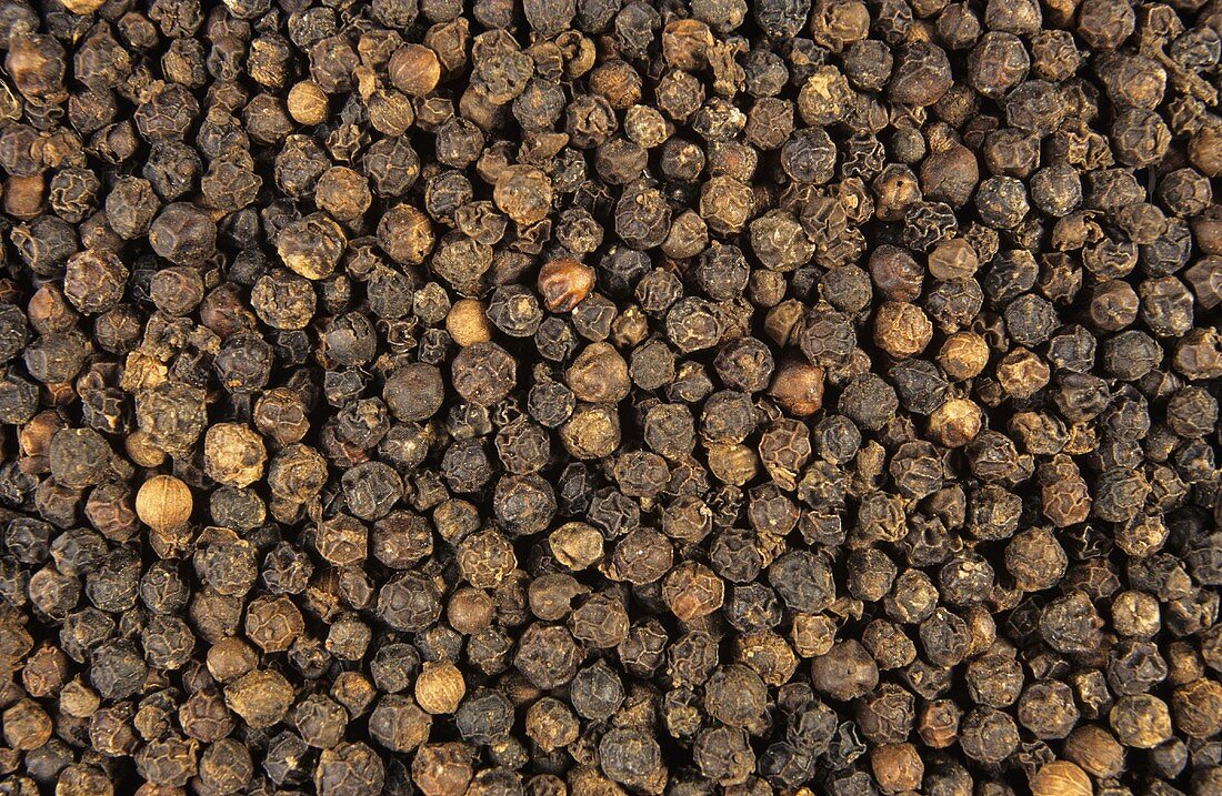 Black Peppercorns from Overhead