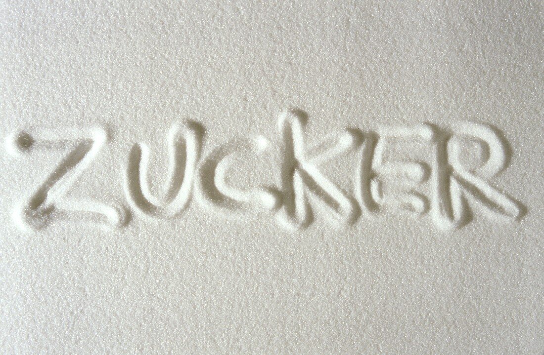 ZUCKER ("sugar" in German written in sugar)