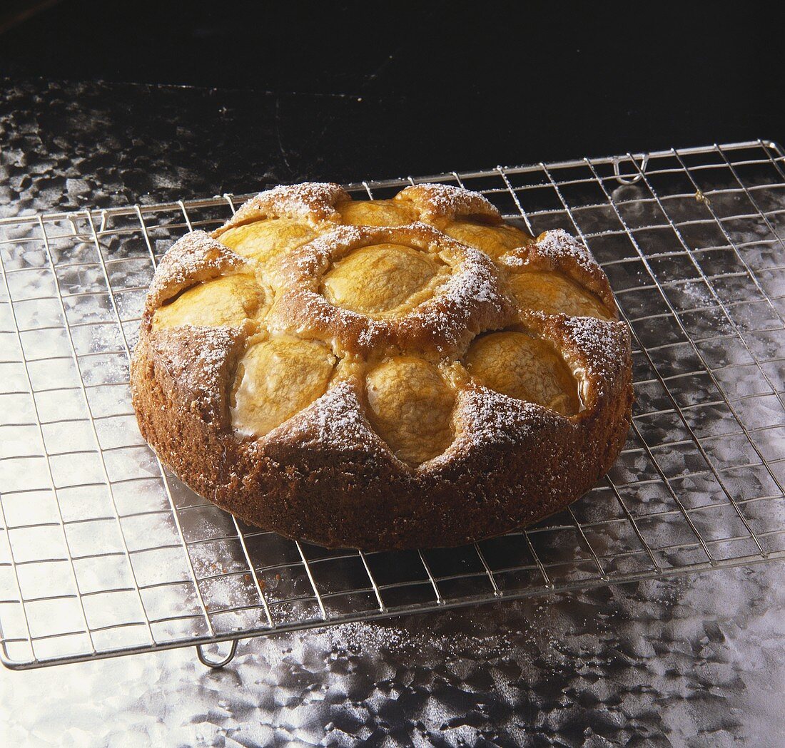 Torta di mele (Sunken apple cake with icing sugar)