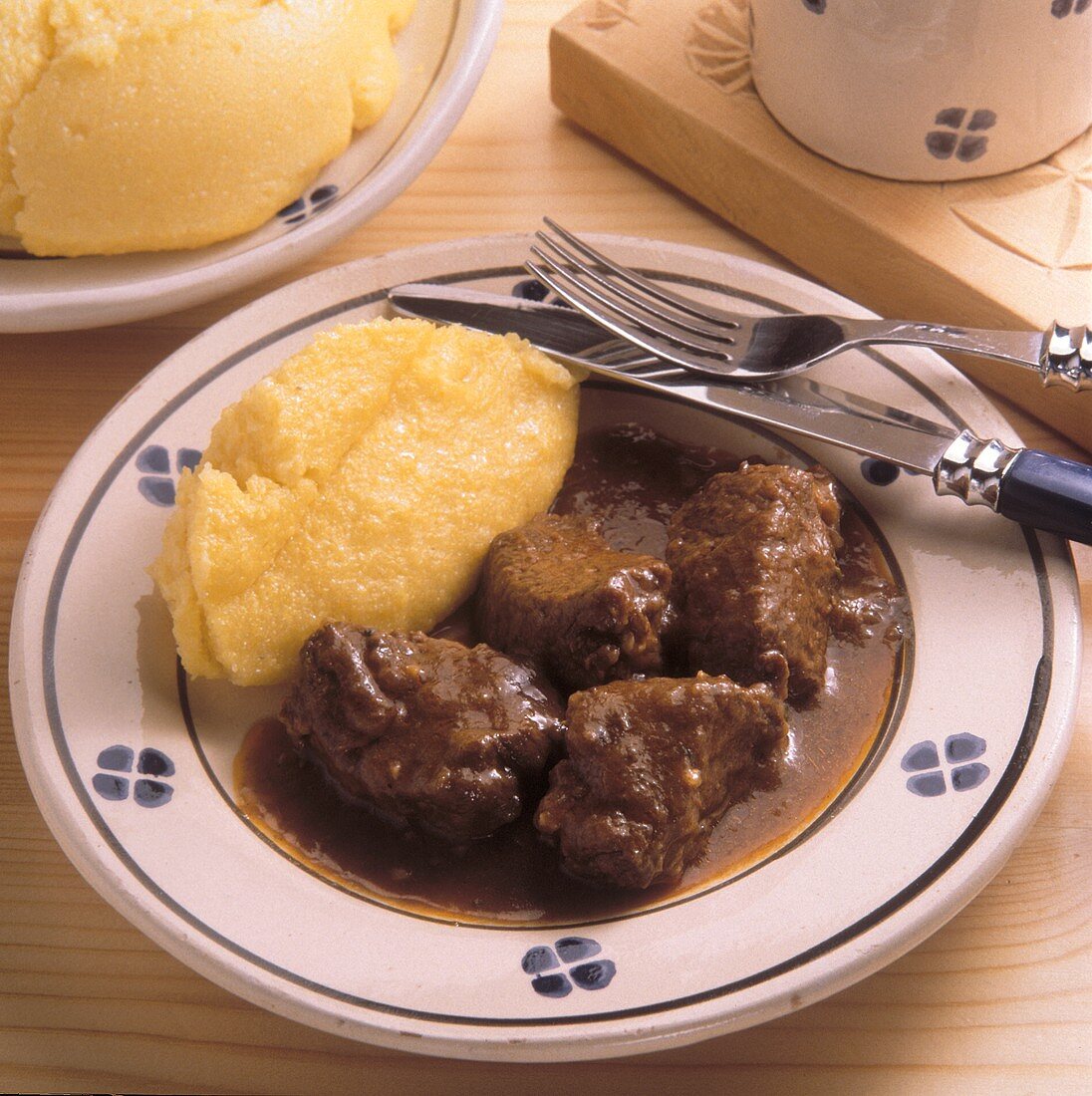 Beef goulash with polenta