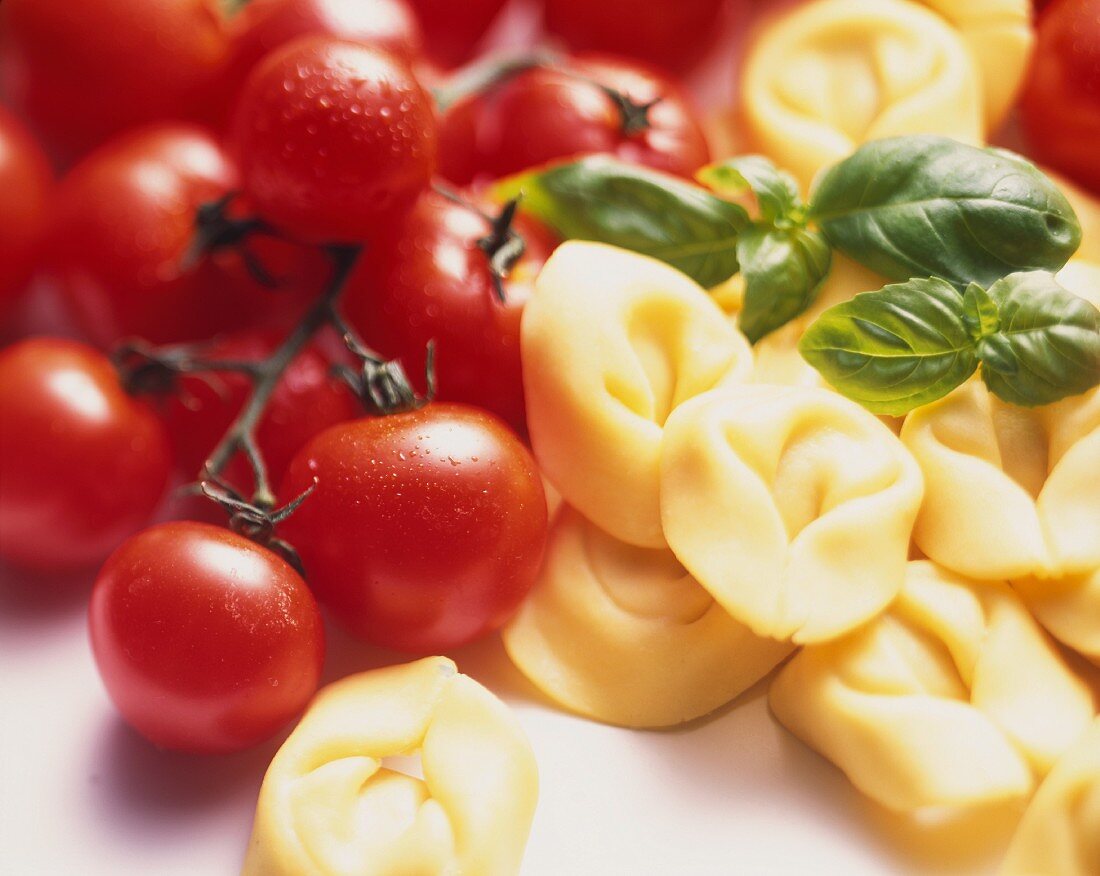 Tortellini mit Basilikum & Tomaten