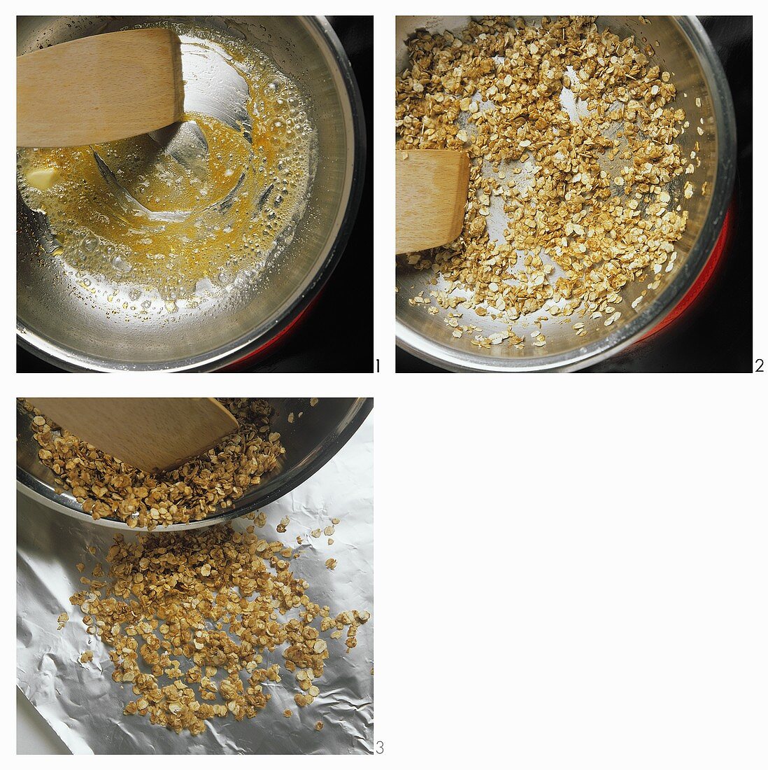Toasting rolled oats