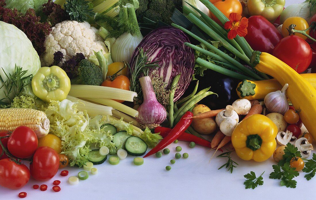 A Wall of Assorted Vegetables