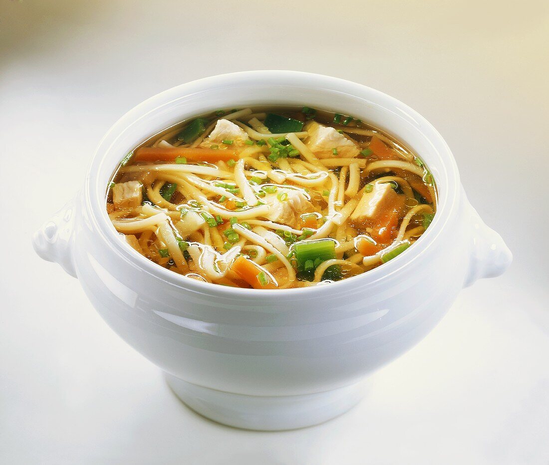 A Crock of Hearty Chicken Noodle Soup