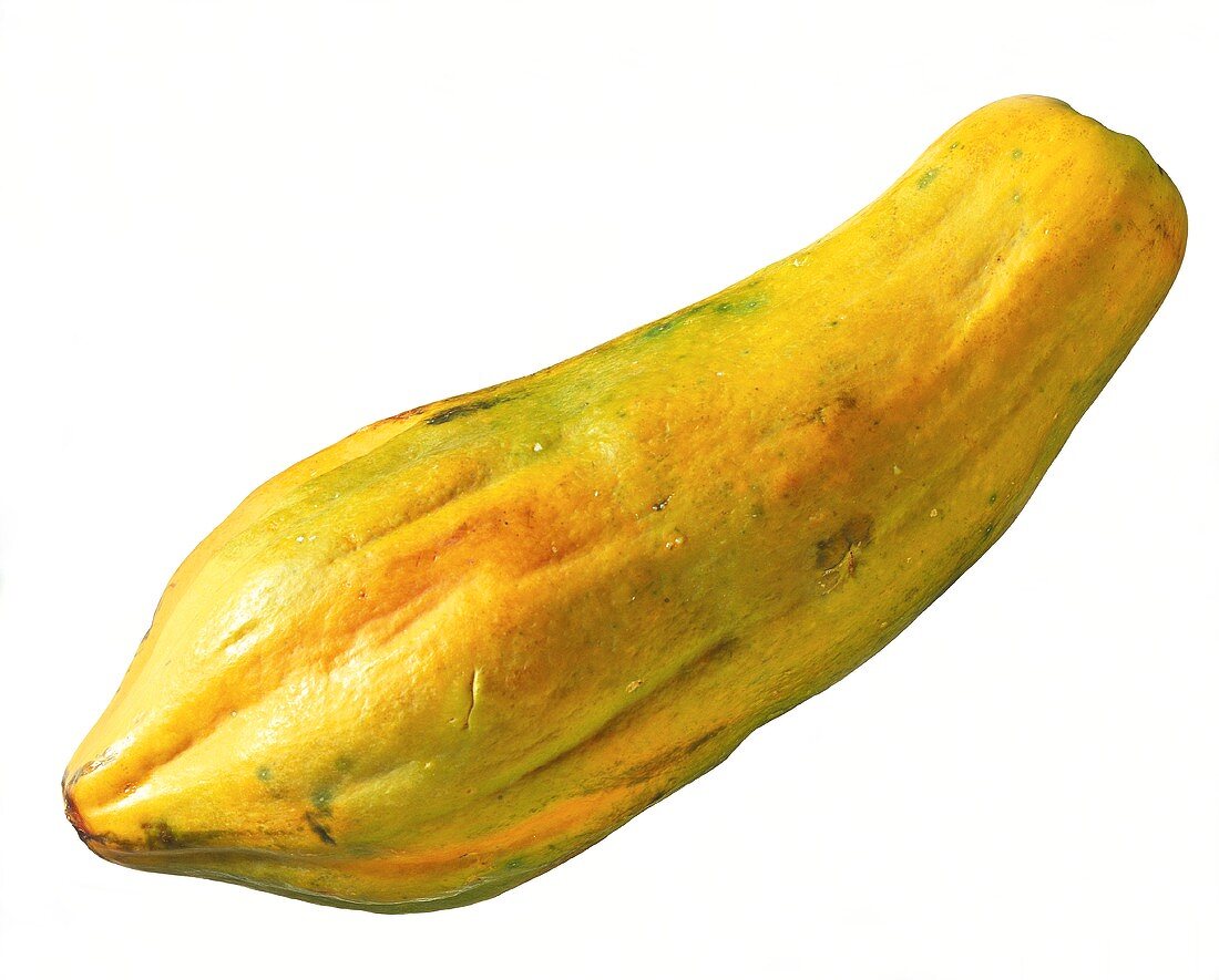Eine ganze gelbe Papaya