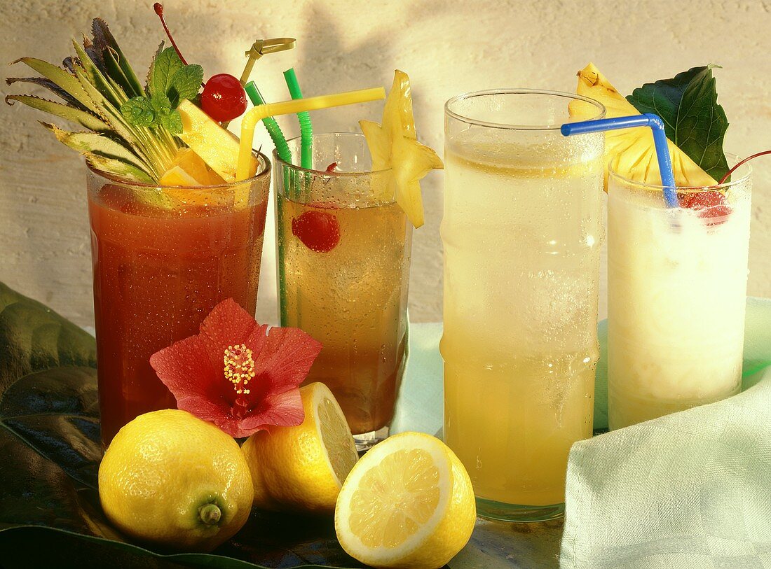 Planters Punch, Singapore Sling, Gin Fizz & Pina Colada