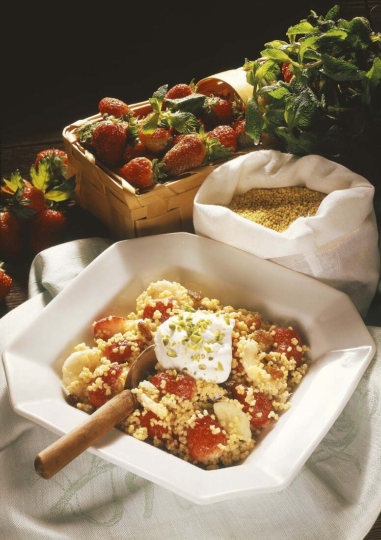 Cream Millet with Strawberries