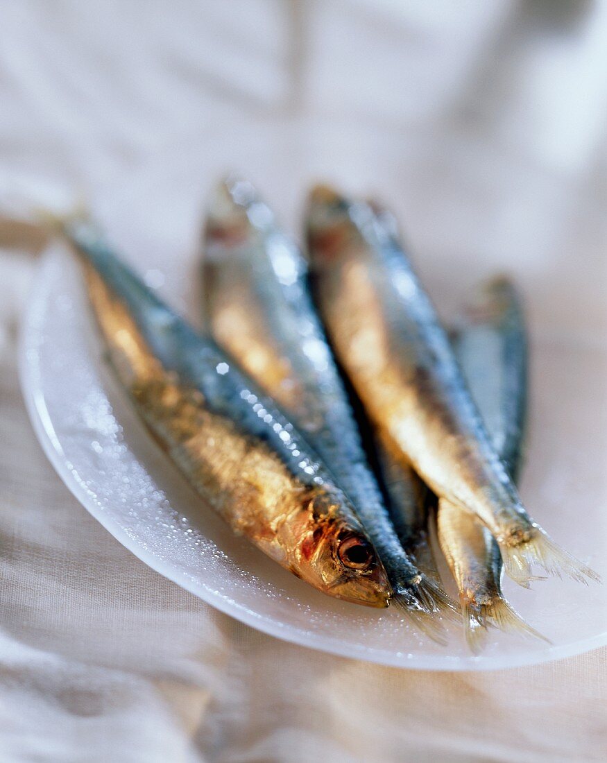 A few sardines on plate