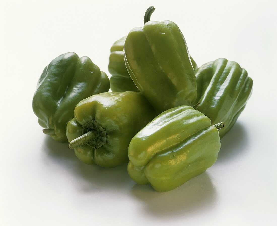 Several green peppers from Greece