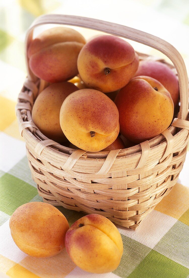 Apricots in Wicker Basket