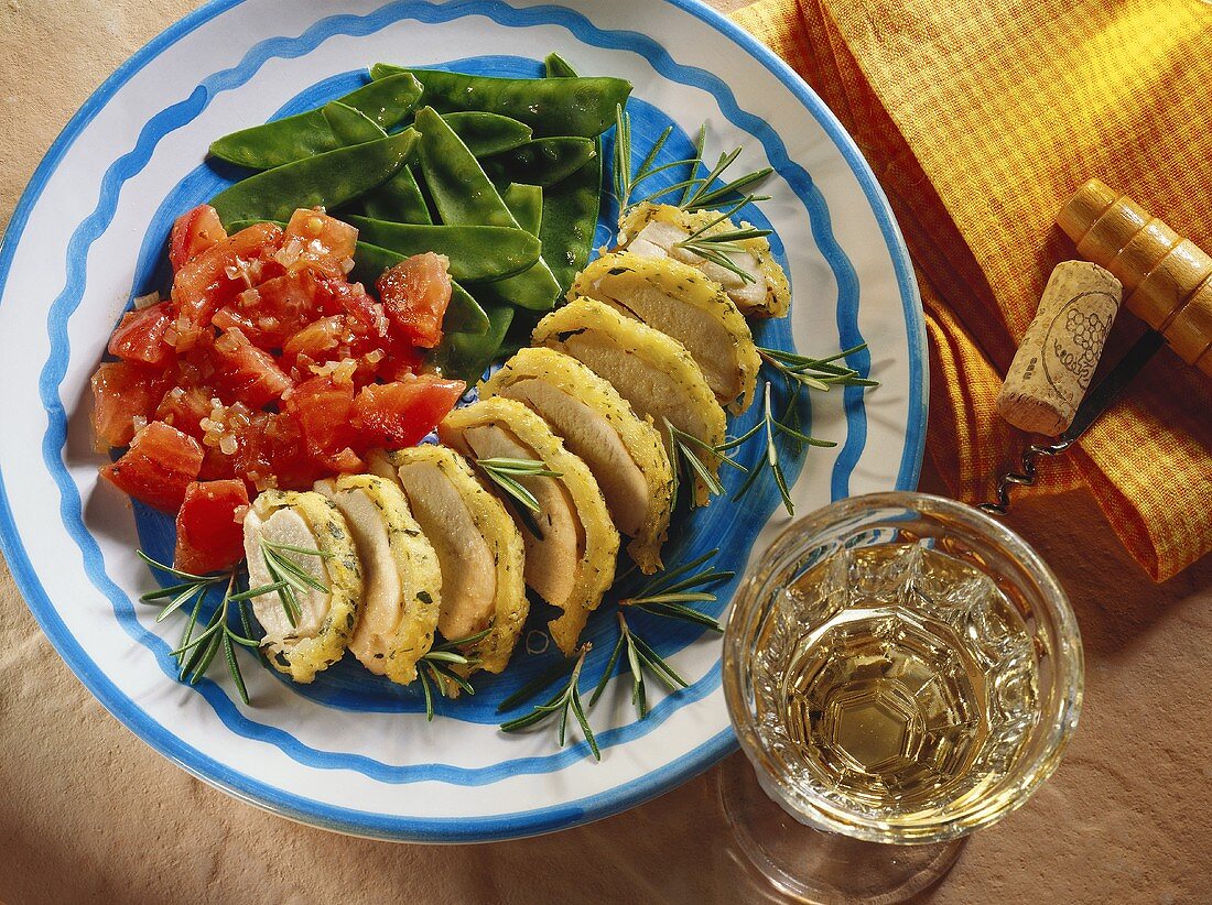 Hähnchenbrustfilets unter Kartoffel-Kräuter-Kruste