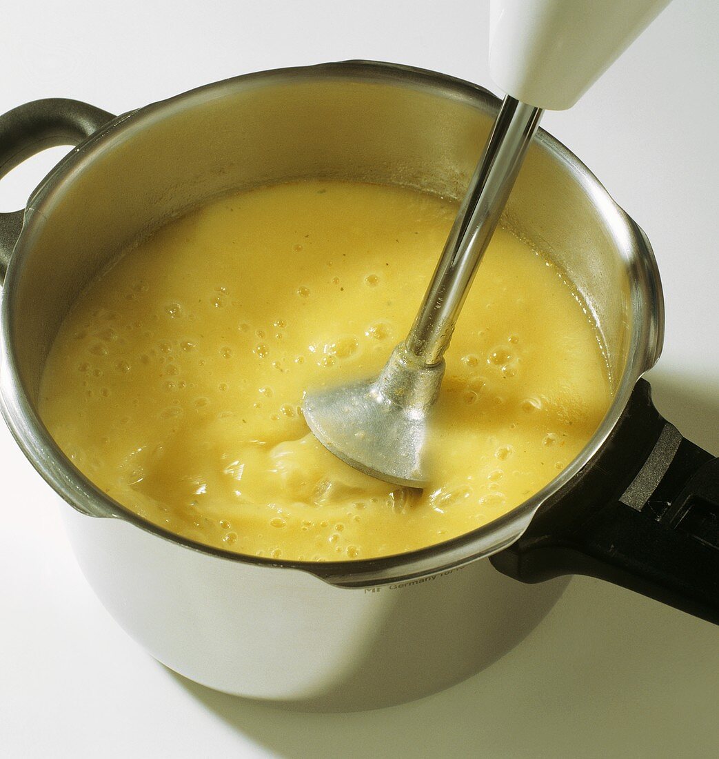 Making quick potato soup
