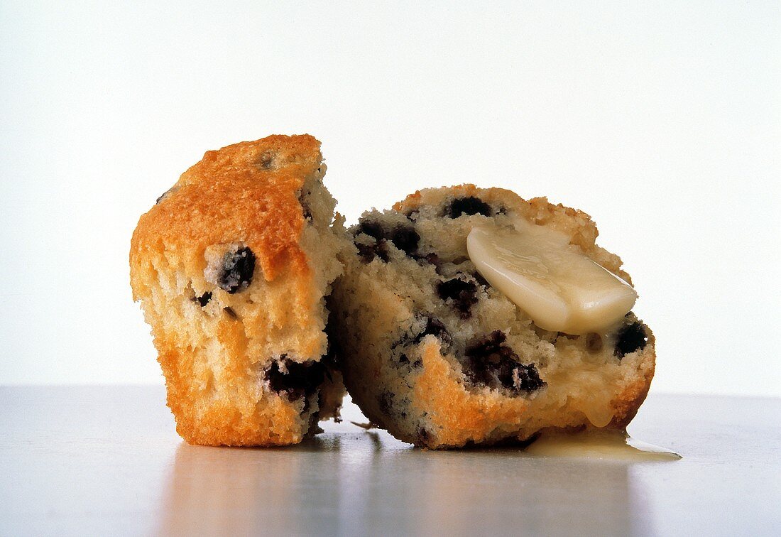 Butter Melting on A Blueberry Muffin