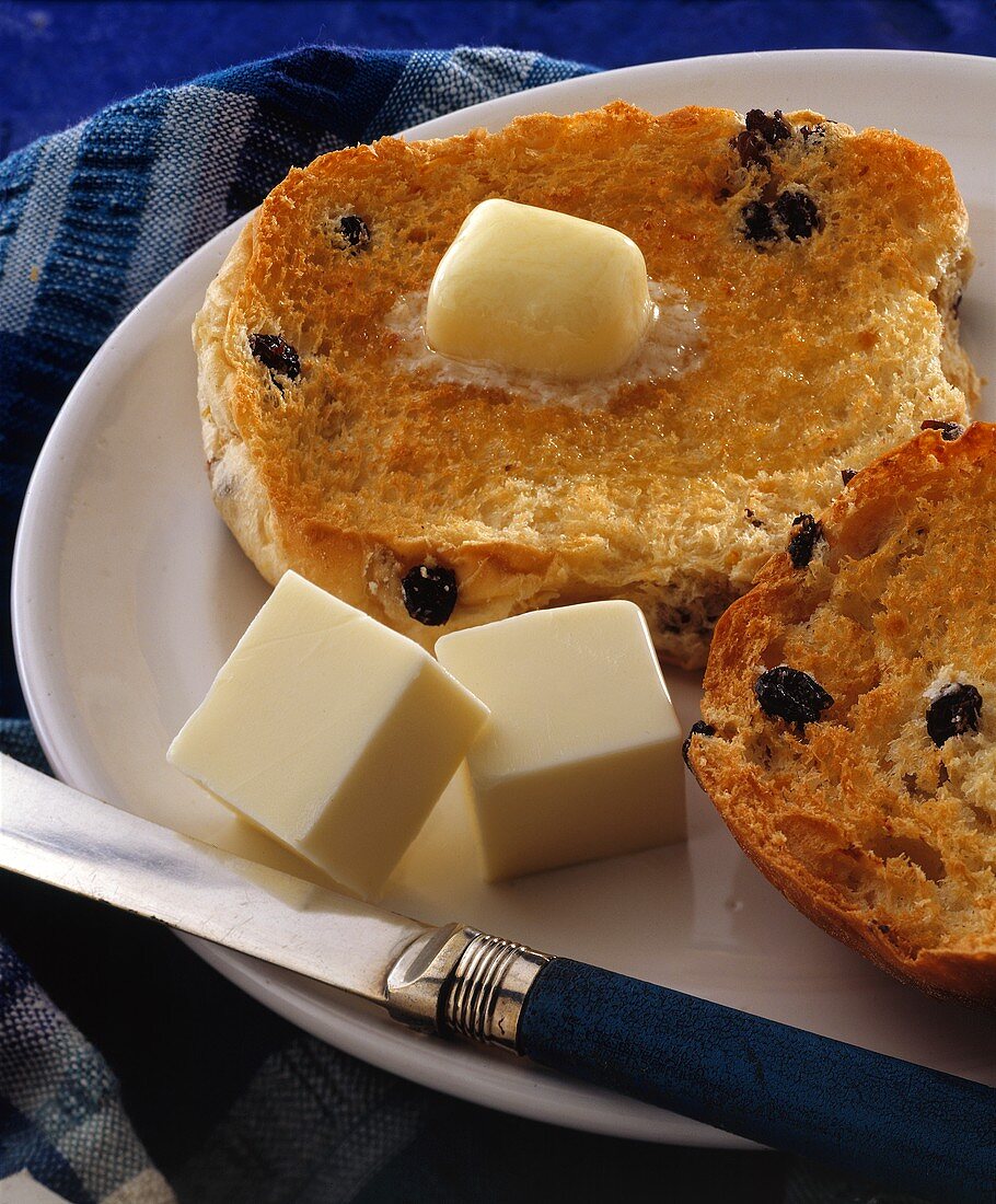 Blueberry English Muffin with Butter