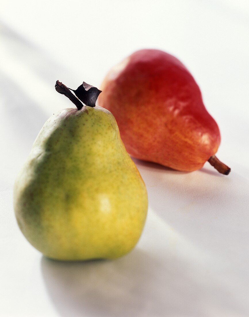 A Green and a Red Pear
