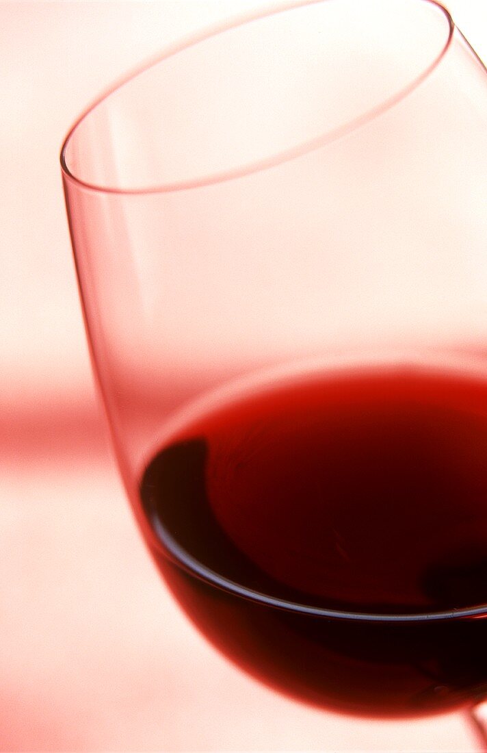 A glass of red wine