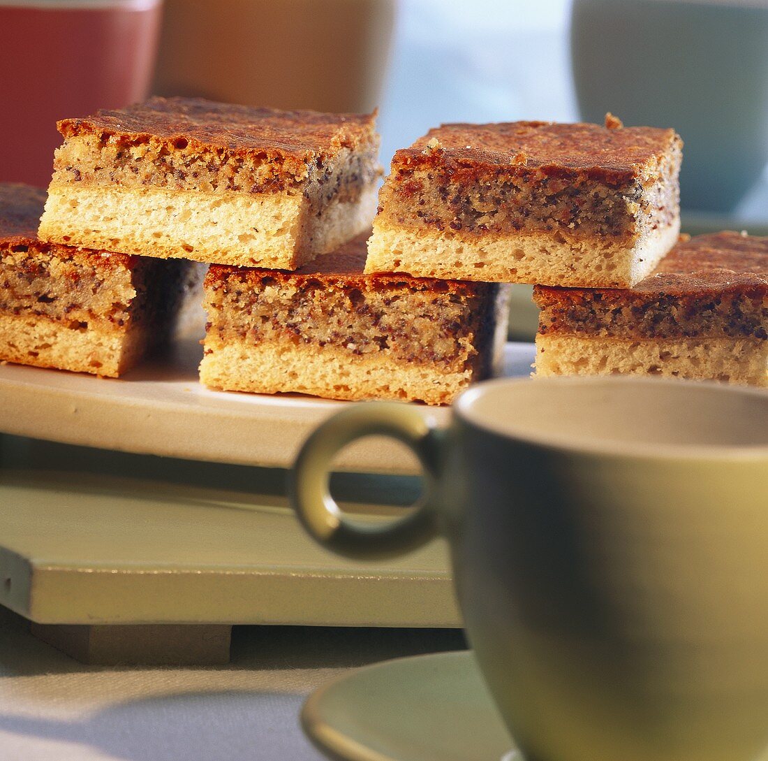 A few pieces of poppy seed cake