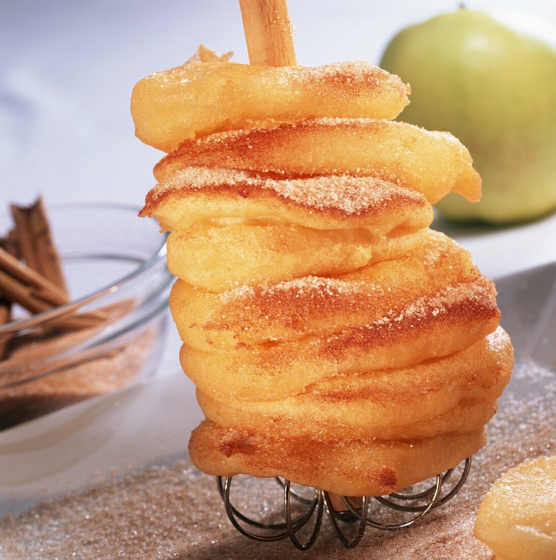 Apple fritters with cinnamon sugar