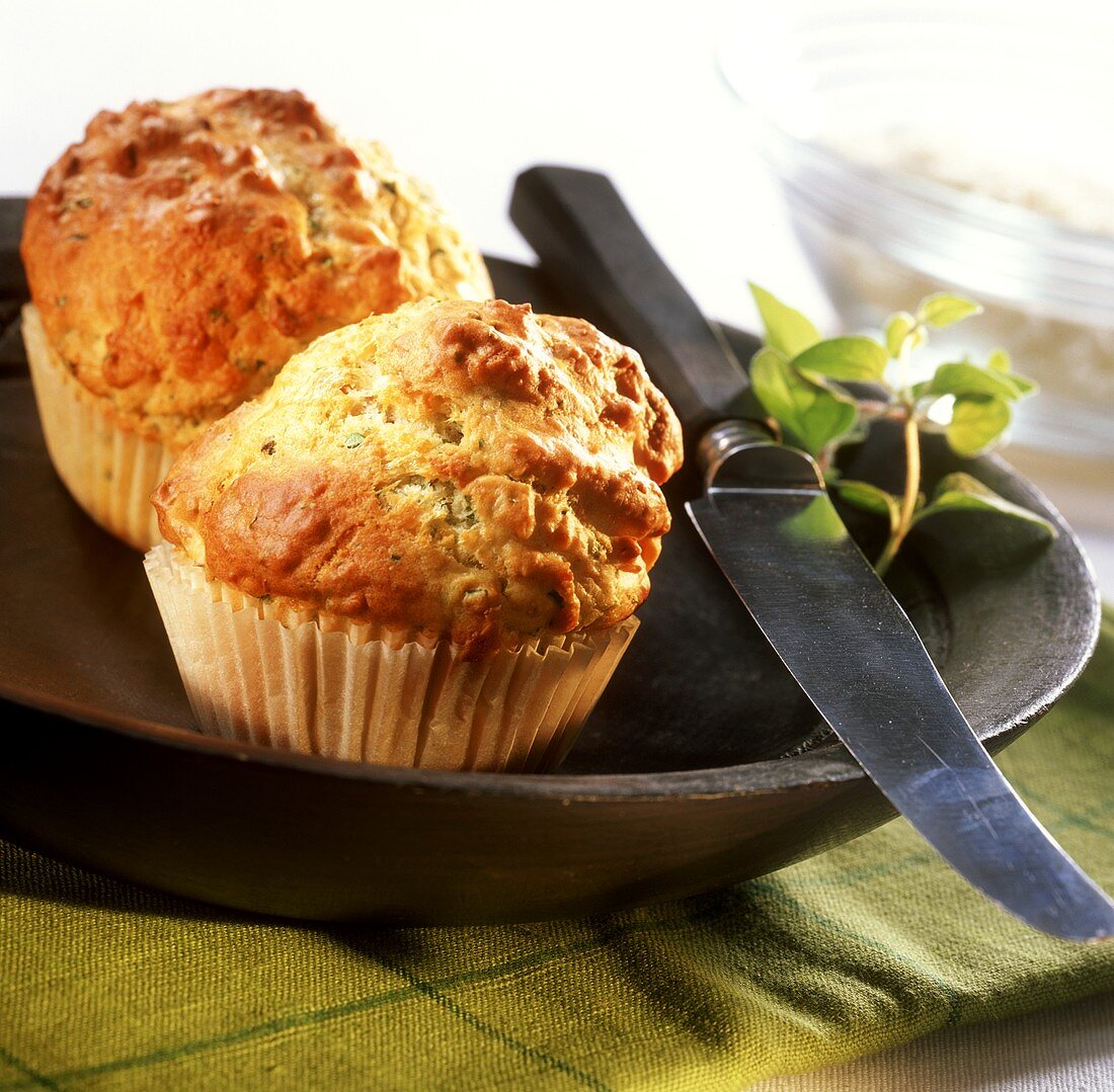 Savoury muffins with herbs and cheese