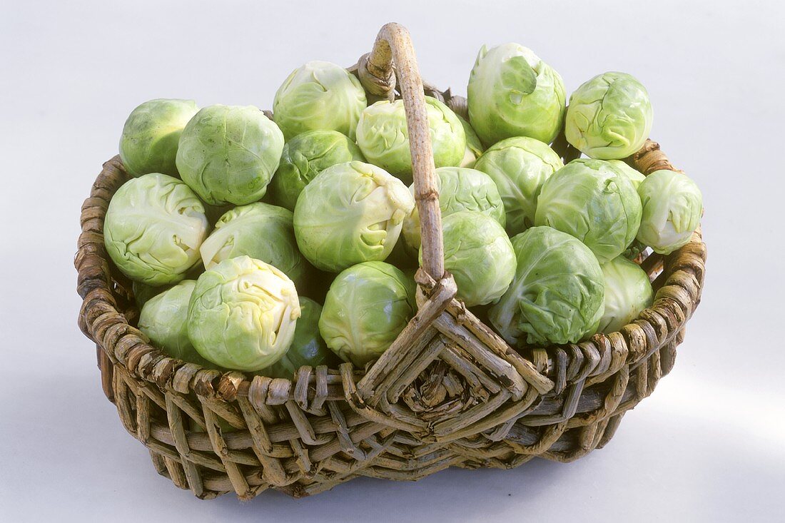 Brussels sprouts in basket