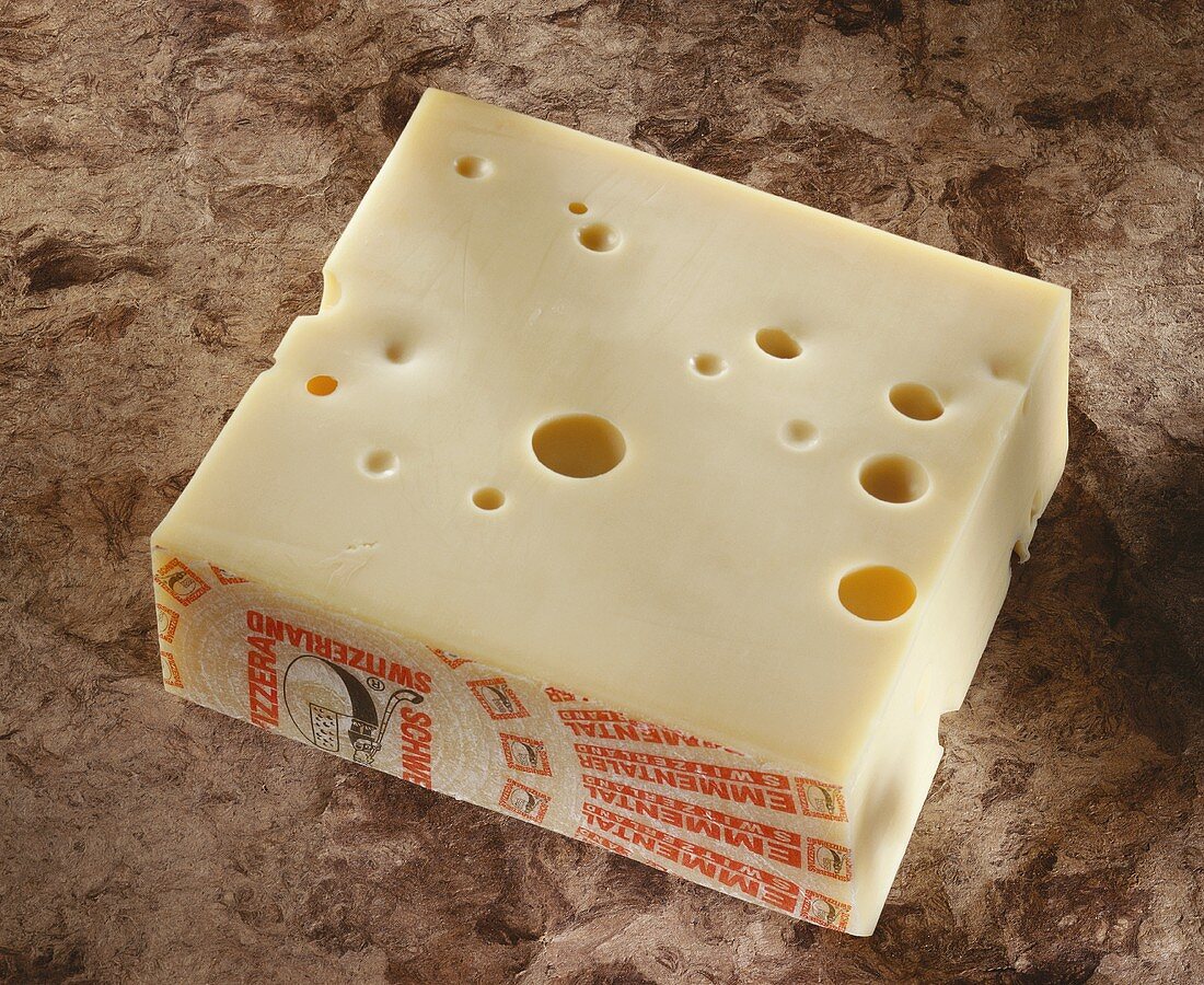 A piece of Swiss Emmental cheese