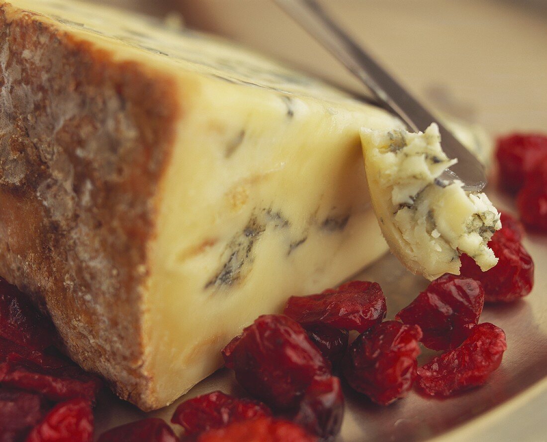 Stilton cheese with dried cranberries