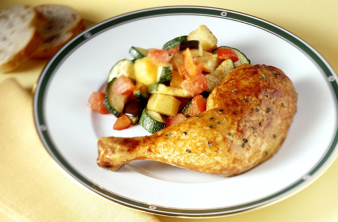 Italian chicken leg with mixed vegetables 